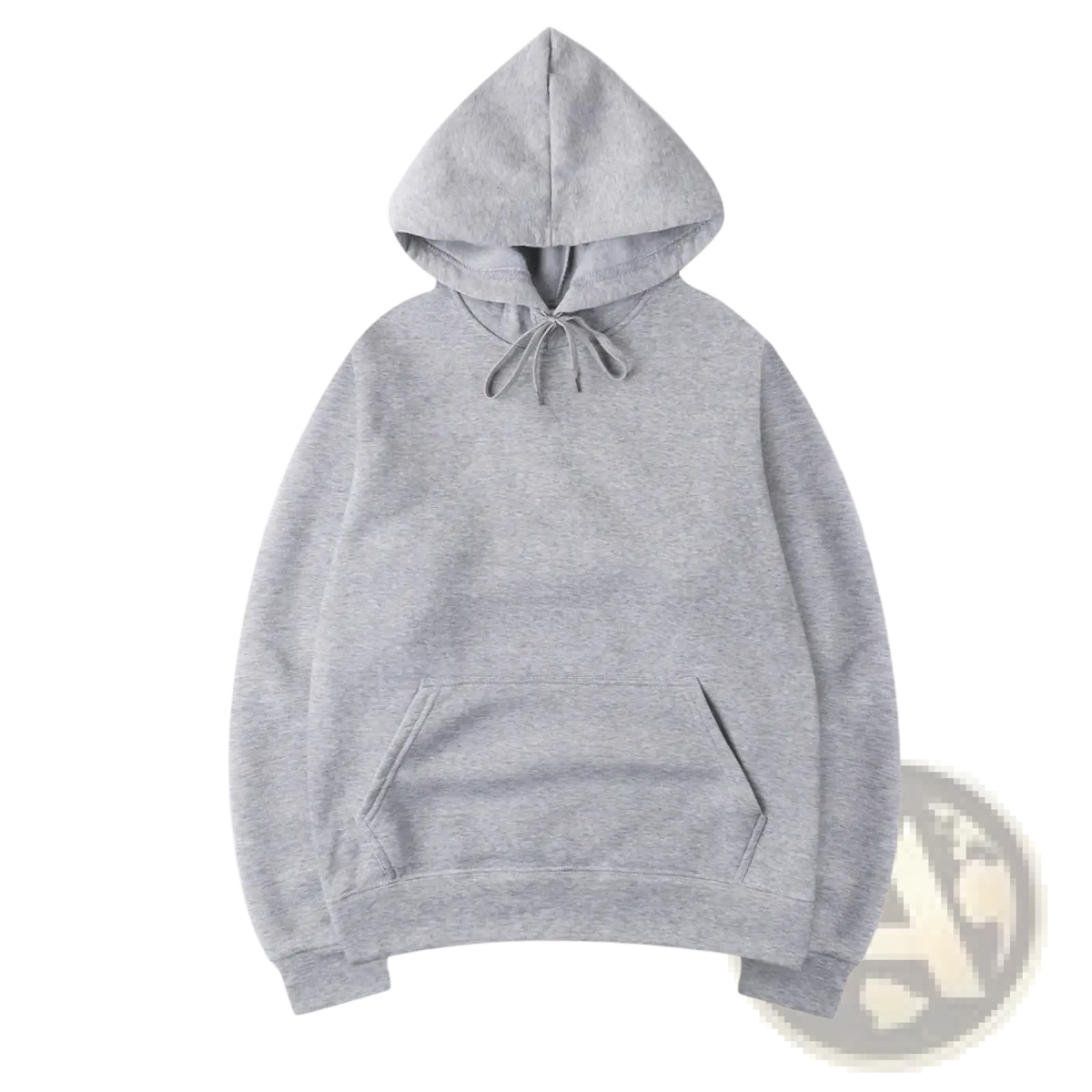 Men black solid oversized hoodie sweatshirt in gray heathered cotton with drawstring hood and front kangaroo pocket