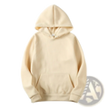 Men black solid oversized hoodie sweatshirt in beige with front pocket and ribbed cuffs made of soft material
