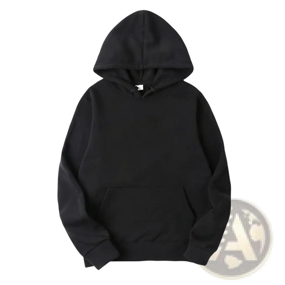 Men black solid oversized hoodie sweatshirt with simple design and ribbed cuffs made from comfortable fabric