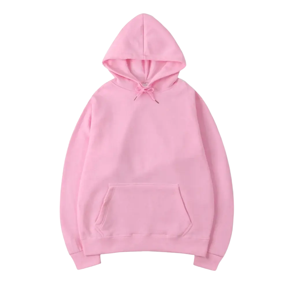 Men black solid oversized hoodie sweatshirt with a soft pink hooded sweatshirt featuring front pocket and matching drawstrings