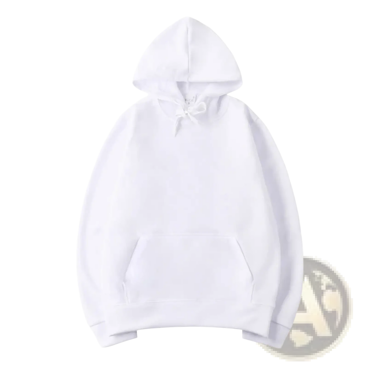 White hooded sweatshirt with front pocket and drawstring featured in men black solid oversized hoodie sweatshirt product