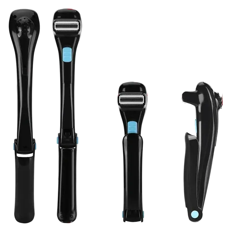 Black and blue high quality folding men body groomer trimmer with sleek ergonomic design for body grooming
