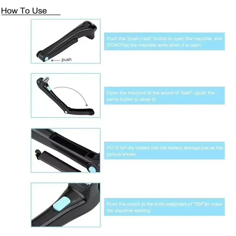 Black handheld men body groomer trimmer with light blue accents and ergonomic high quality folding design for body grooming