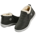 Dark gray men boots with plush white fleece lining and light gray rubber sole warm winter shoes ankle boots