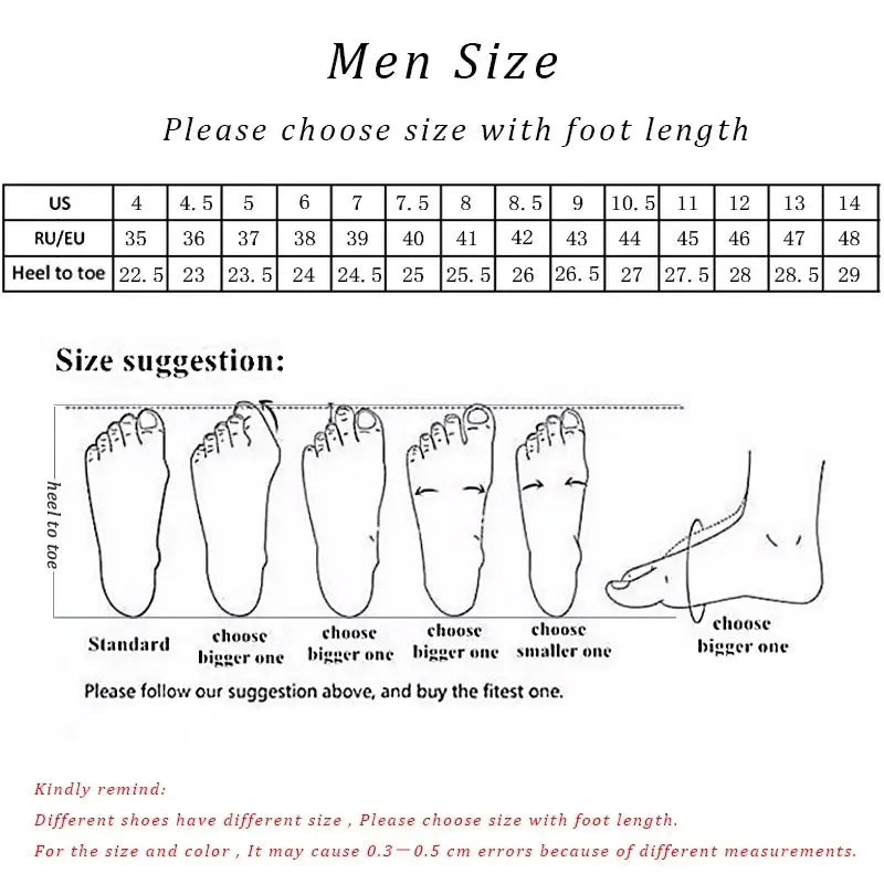 Men boots warm winter shoes size chart displaying us ru eu and heel to toe measurements with foot sizing guide