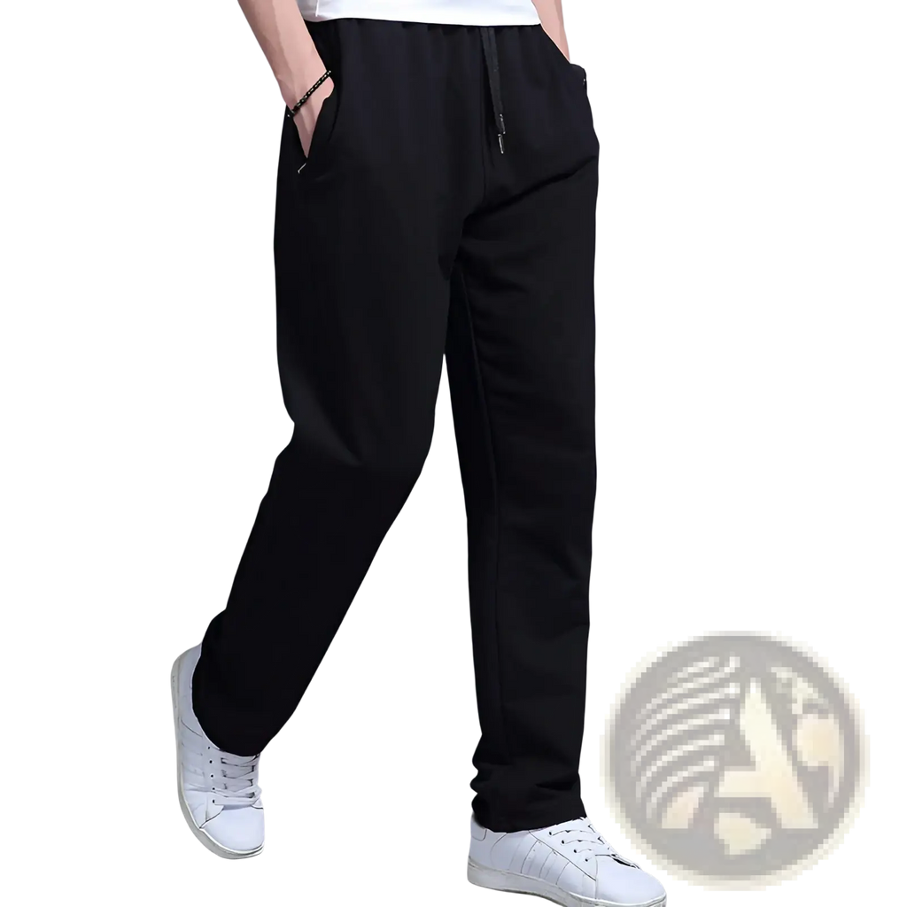 Black breathable quick dry mesh joggers for men with drawstring waist relaxed fit and side pockets