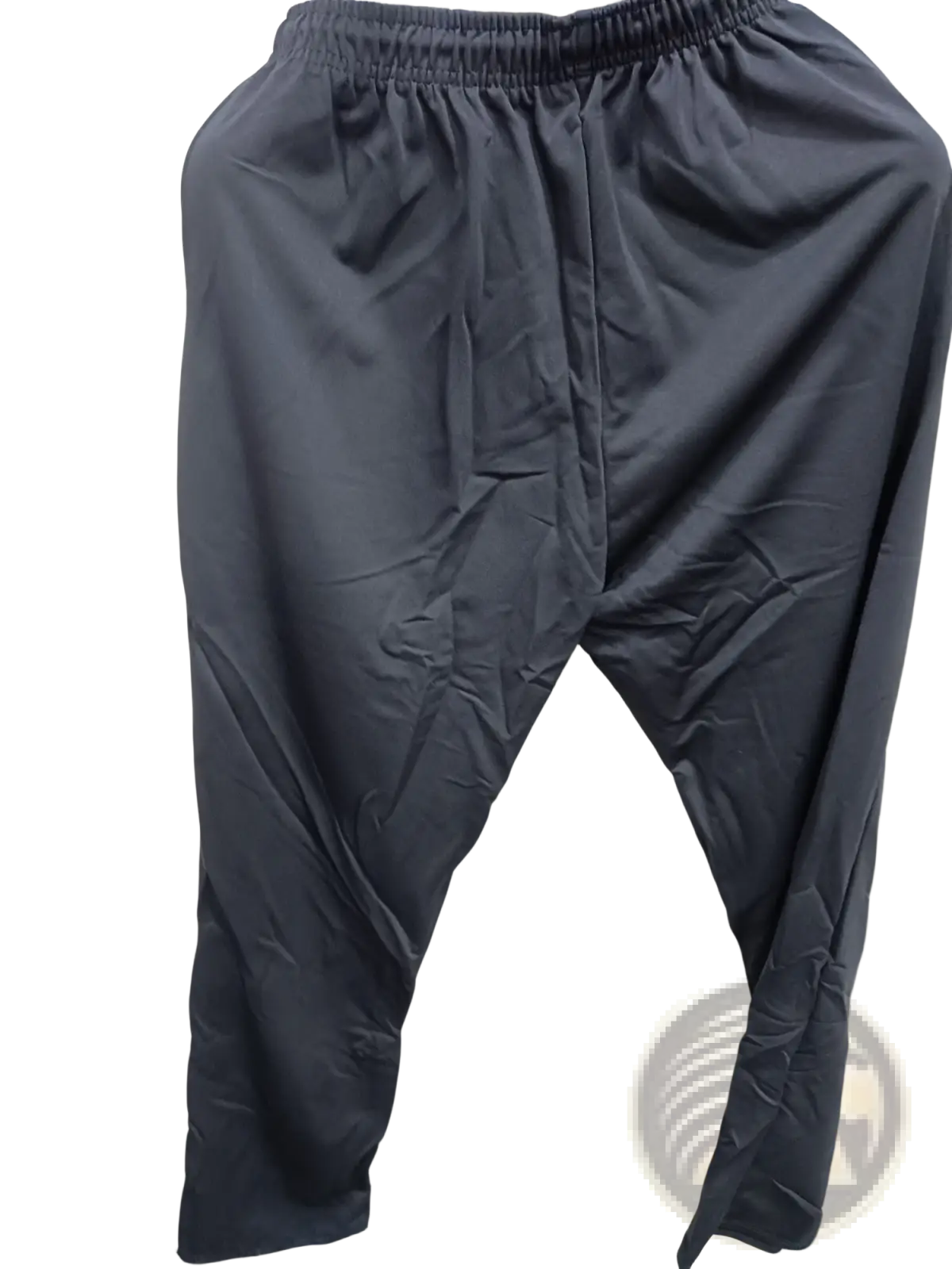Dark gray breathable quick dry mesh joggers for men with loose fit elastic waistband and slightly wrinkled fabric texture
