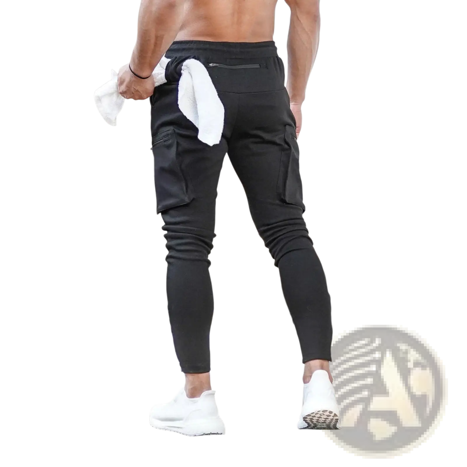 Black cargo joggers with multiple pockets and tapered leg design for men camouflage cargo joggers sports pants
