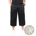 Black men cargo shorts casual summer multi pocket cotton with relaxed fit and multiple functional pockets visible
