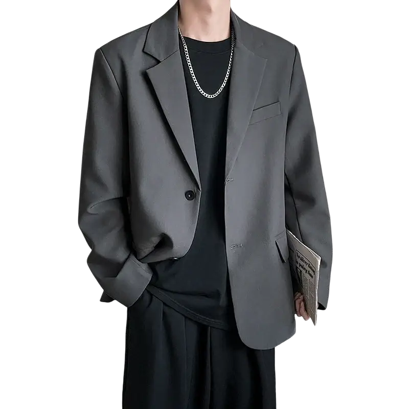 Gray blazer with sleek modern cut and subtle texture for men casual black blazer jacket use