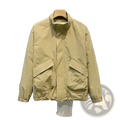 Men casual bomber jacket slim fit outerwear in beige with puffer material high collar and two large flap pockets
