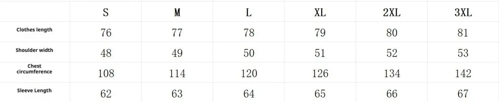Size chart in centimeters for a men casual linen button up shirt showing measurements from s to 3xl