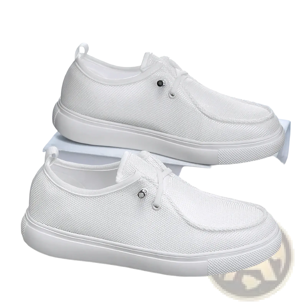 Men casual mesh loafers in white canvas with a clean minimalist design and subtle texture for everyday wear