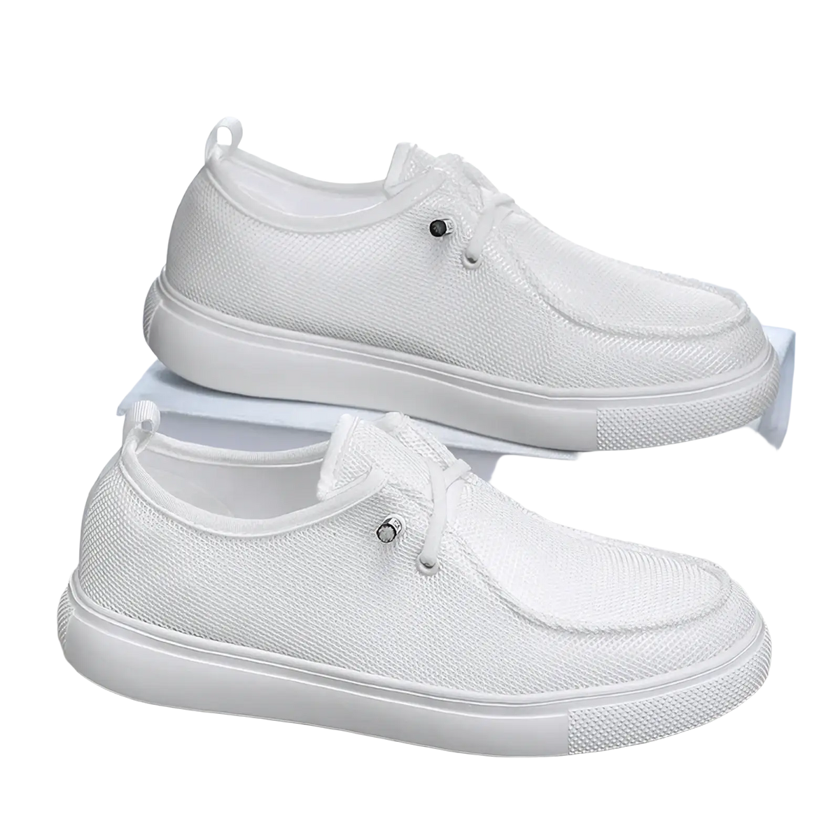 Men casual mesh loafers in white canvas with a clean minimalist design and subtle texture for everyday wear