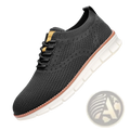 Men casual black knit sneakers with white sole and tan accents breathable walking shoes for everyday use