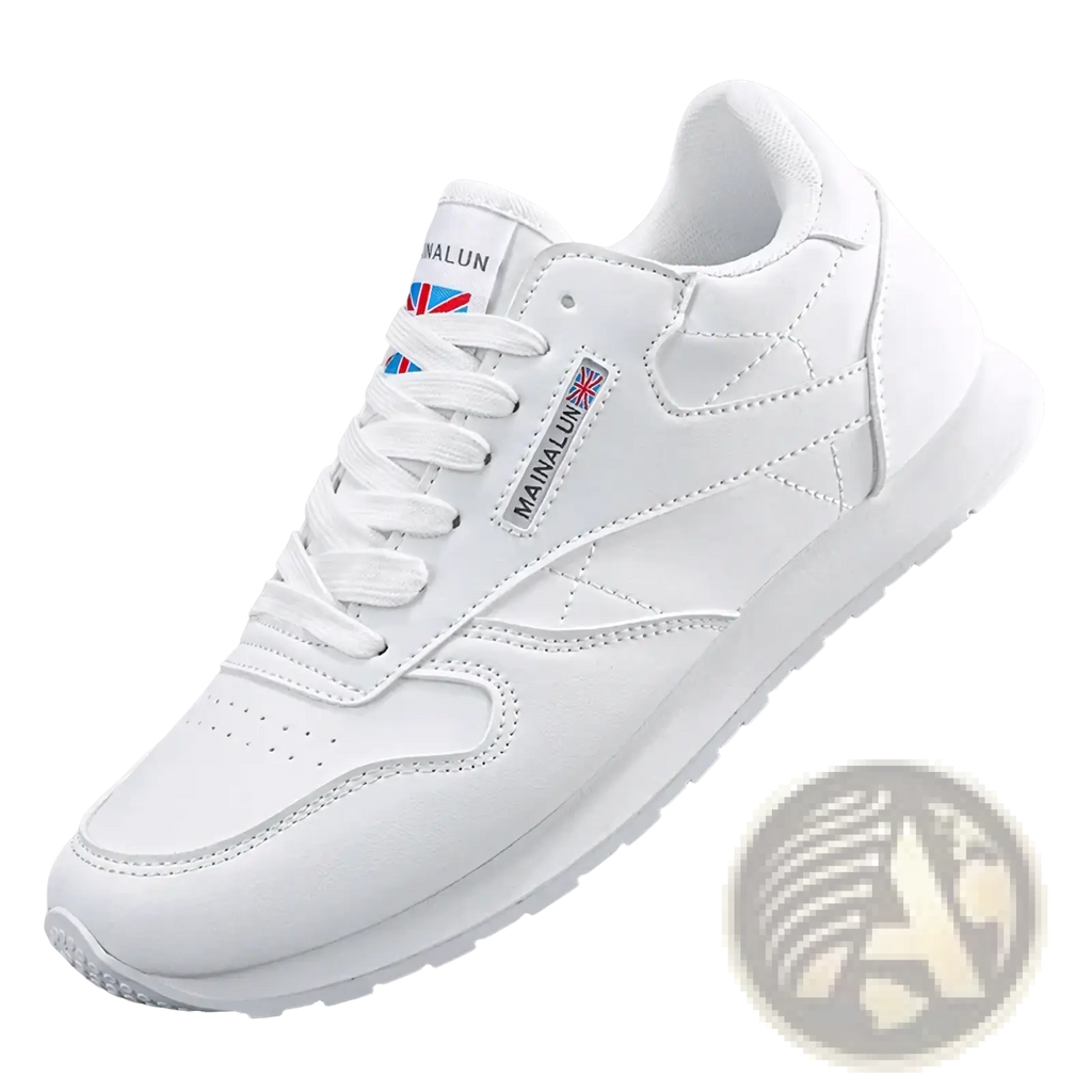 Men casual white leather sneakers featuring a clean minimalist design with subtle stitching details