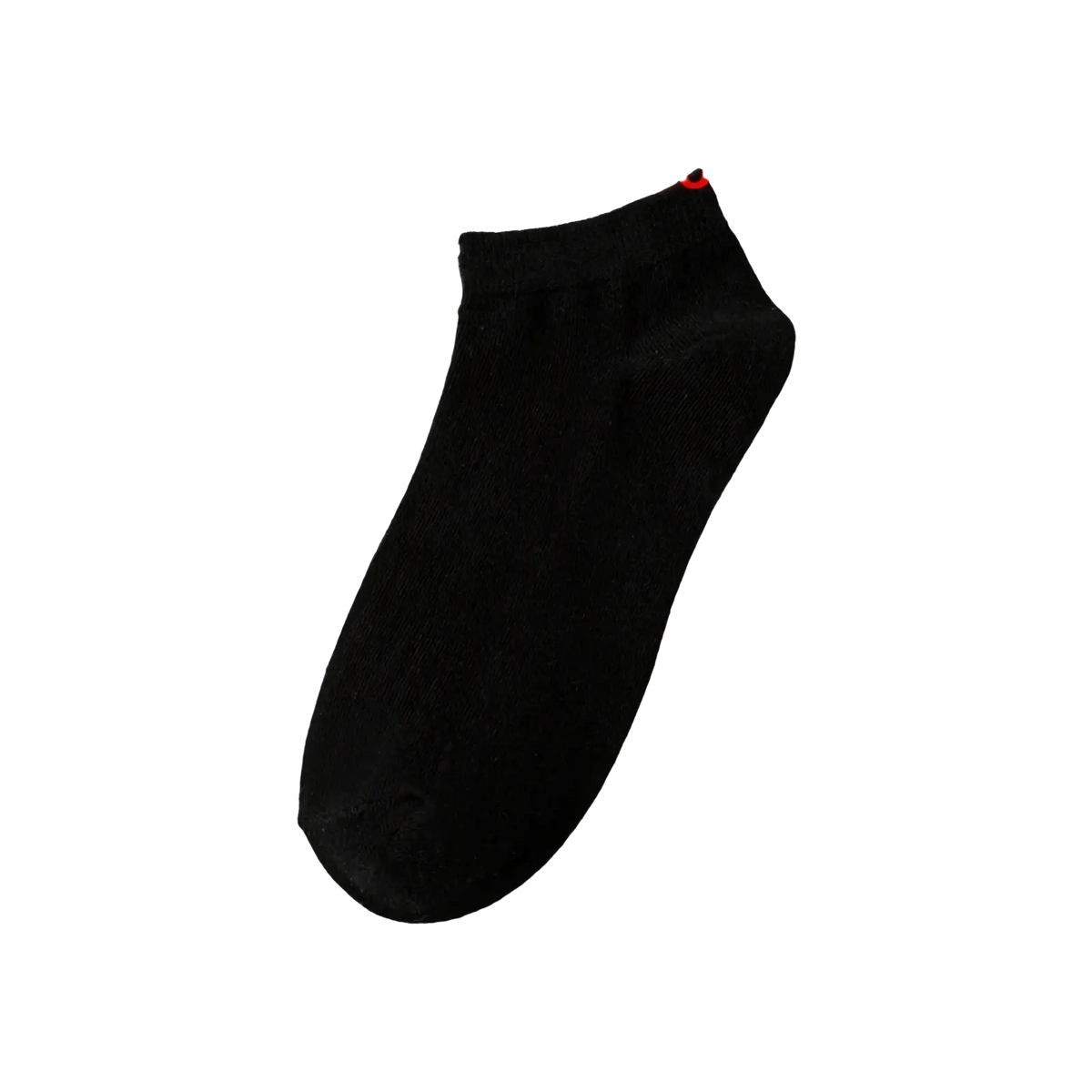 Black ankle sock with ribbed cuff made of soft knit fabric paired with men classic loose straight suit pants