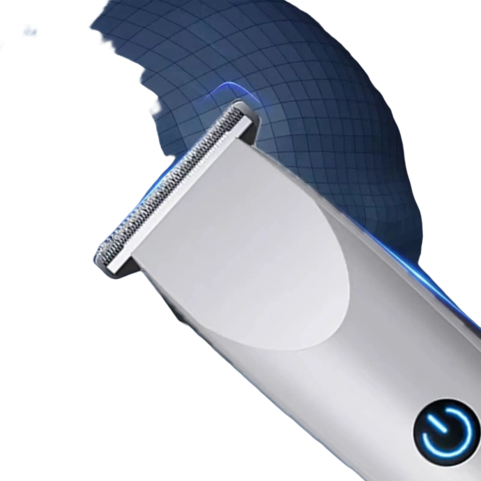 Men cordless hair clippers professional beard trimmer in silver and white with sleek modern electric design