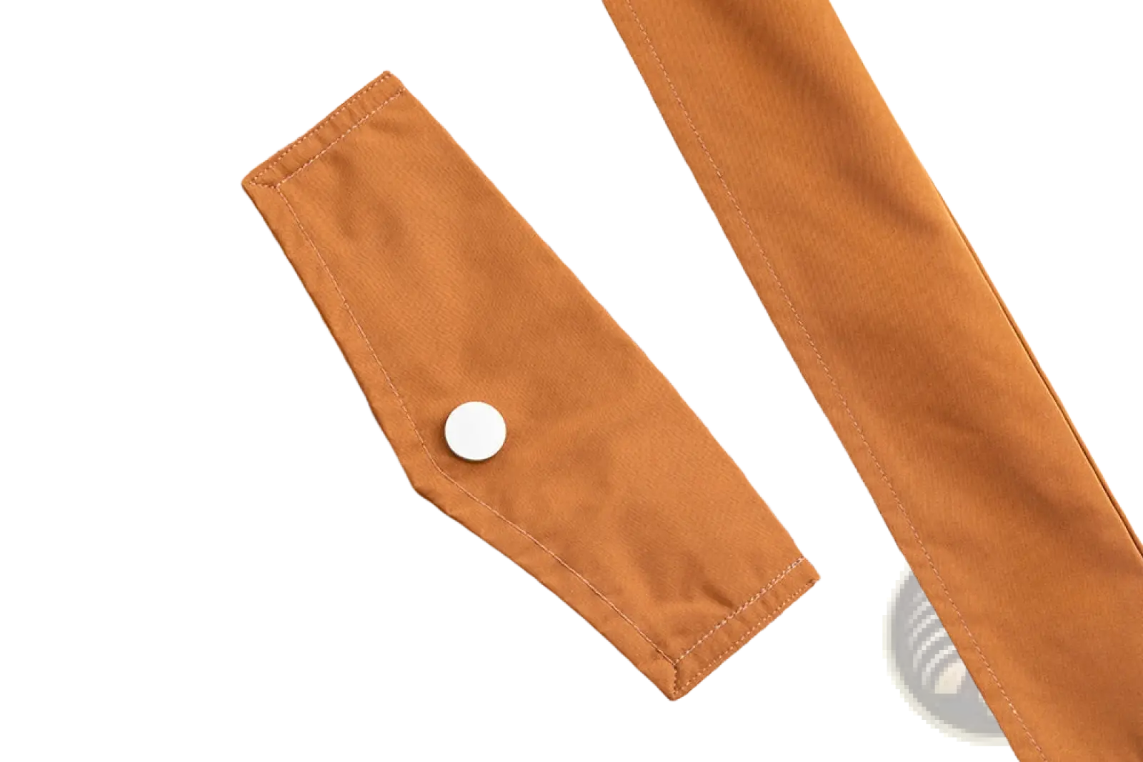 Men corduroy canvas hooded jacket with a tan corduroy patch pocket and white button closure