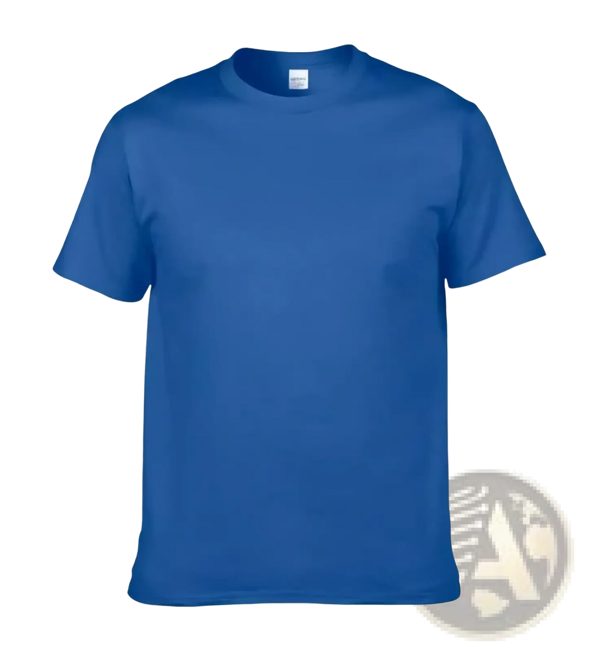 Men cotton casual crew neck t-shirt in solid royal blue with short sleeves for custom print designs