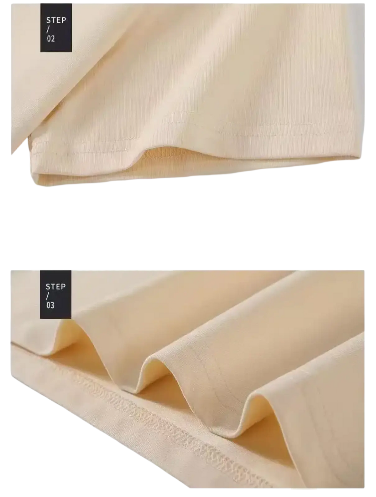 Men cotton custom print tshirt in cream color with softly textured fabric and neatly finished cuffs showcasing craftsmanship