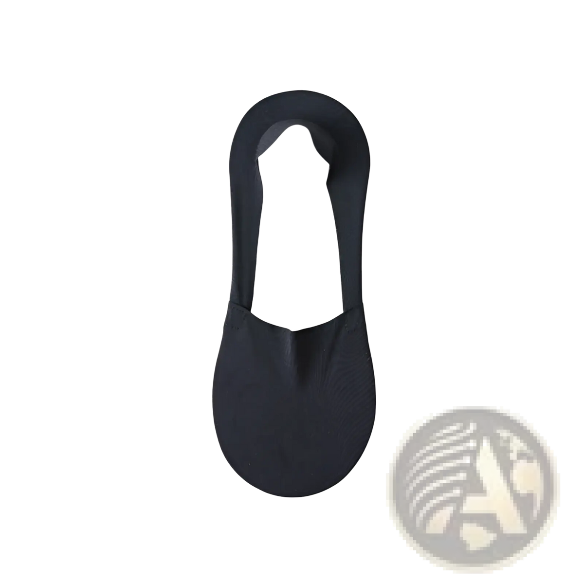 Men cotton invisible no show sock in black featuring a smooth seamless design with subtle texture visible on the back side