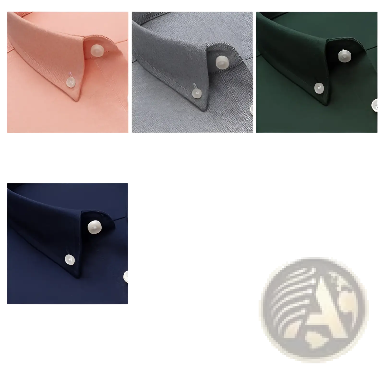 Men cotton Oxford long sleeve casual shirt in soft peach heather gray deep green or navy blue with button-down collar and pearl buttons