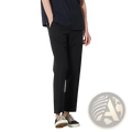 Black men cropped straight trousers with sleek modern cut subtle creases casual cotton pants front view