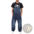 Men denim overalls in blue denim with multiple pockets and adjustable straps for a baggy fit