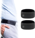Men elastic no buckle belt with black elastic loops and subtle b logo for secure adjustable waist support