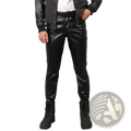 Men faux leather skinny pants in black with a slim fit and subtle sheen suitable for clubwear