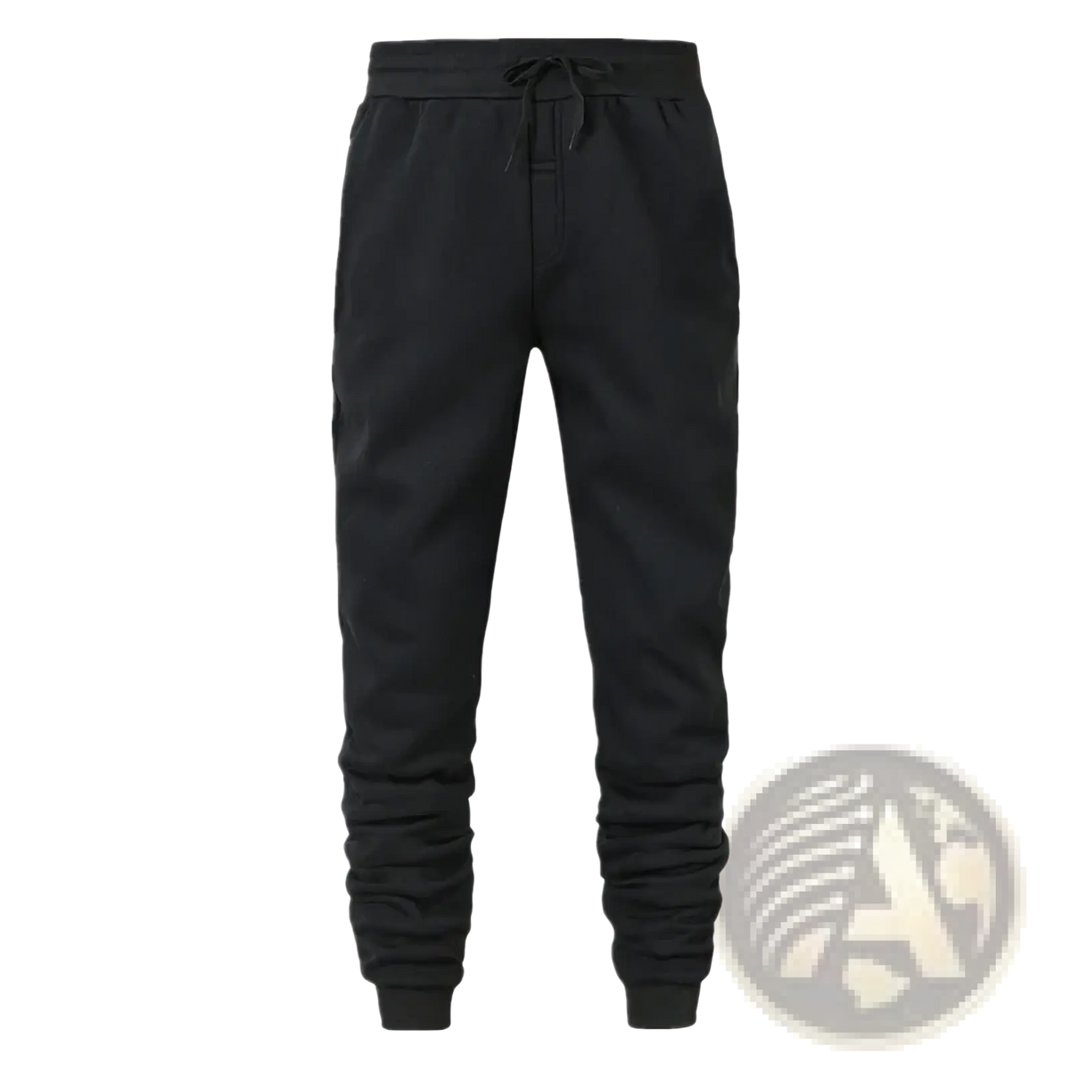 Black fleece jogger sweatpants for men with drawstring waistband and ribbed cuffs ideal for casual workouts