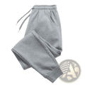 Men fleece jogger sweatpants gray heathered fleece with elastic waistband drawstring side pockets and ribbed cuffs
