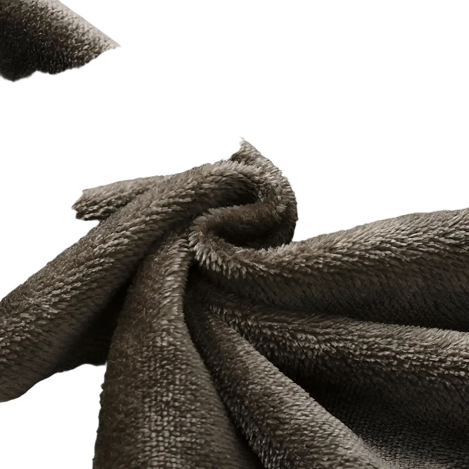 A plush dark gray fleece blanket with soft textured surface complementing men fleece lined baggy straight jeans