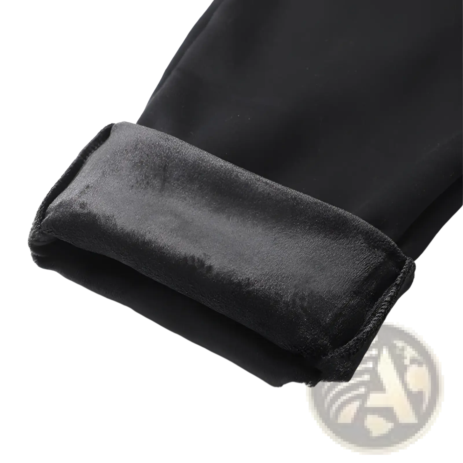 Men fleece lined joggers in black cotton with soft plush interior and smooth outer fabric for warmth and comfort