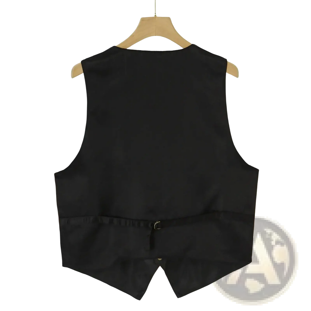 Black satin men formal vest with sleek sleeveless design and subtle sheen for elegant outerwear use