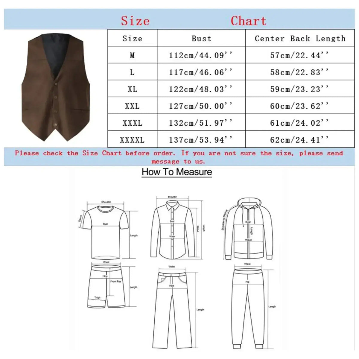 Brown leather men formal vest with button closure and dark satin inner lining sleeveless outerwear