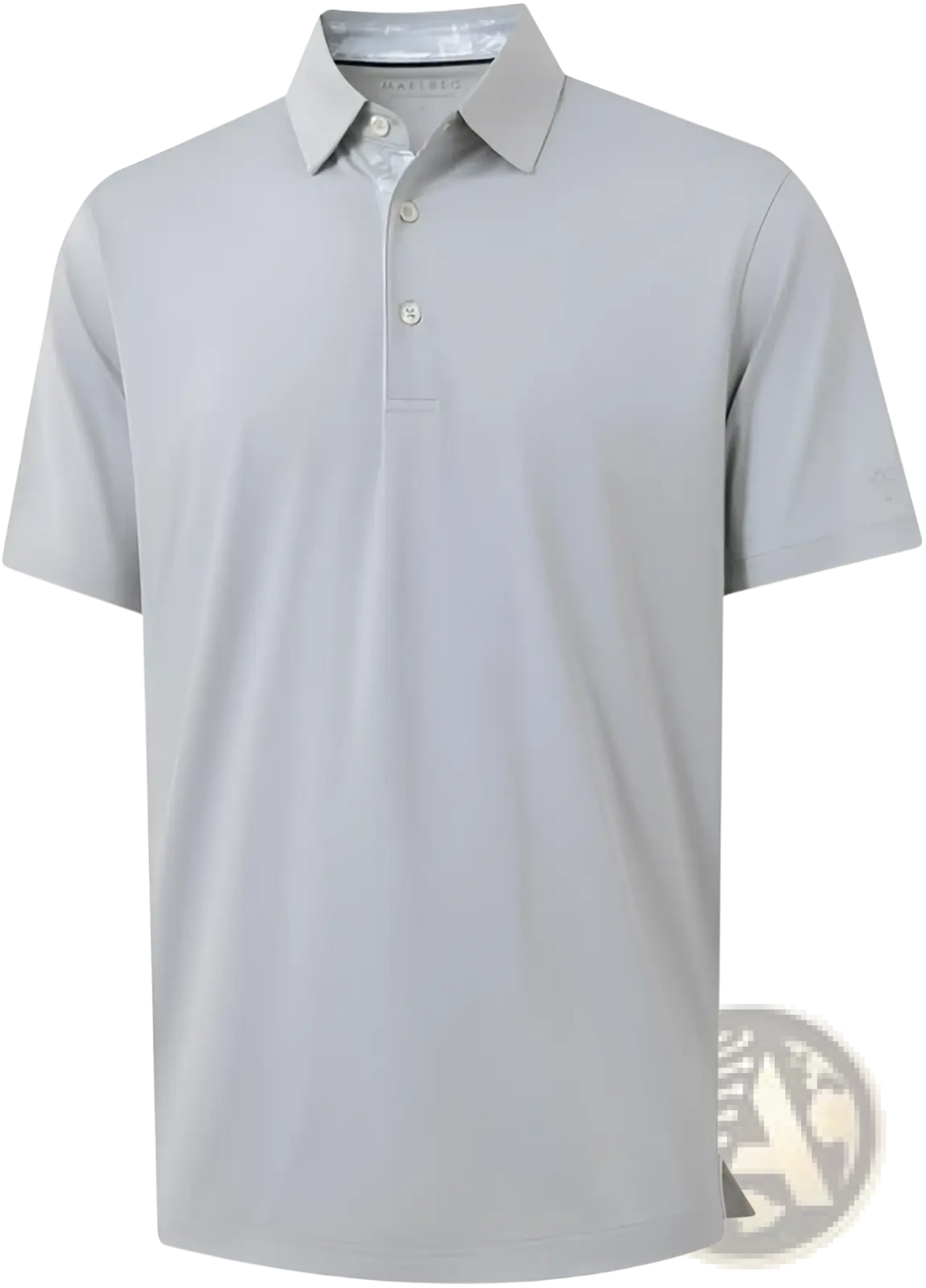 Light gray men golf polo shirt with classic collar quick drying breathable fabric and short sleeves