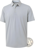 Light gray men golf polo shirt with classic collar quick drying breathable fabric and short sleeves