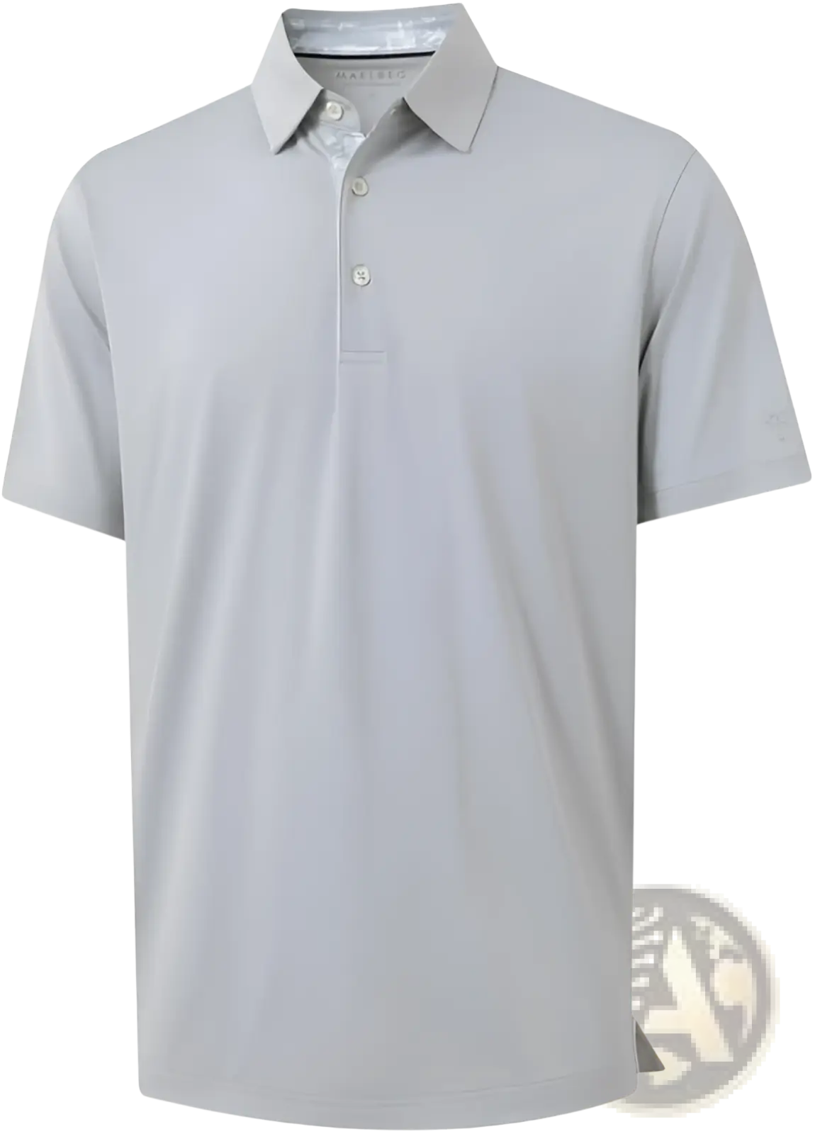 Light gray men golf polo shirt with classic collar quick drying breathable fabric and short sleeves