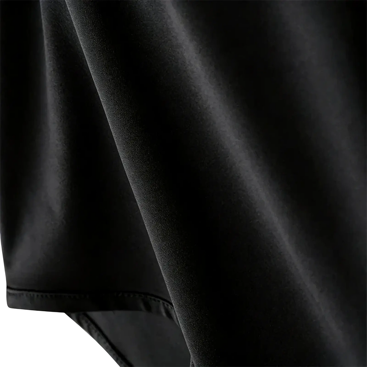 Men high waist satin sport briefs made of black satin fabric with a smooth glossy finish and subtle sheen