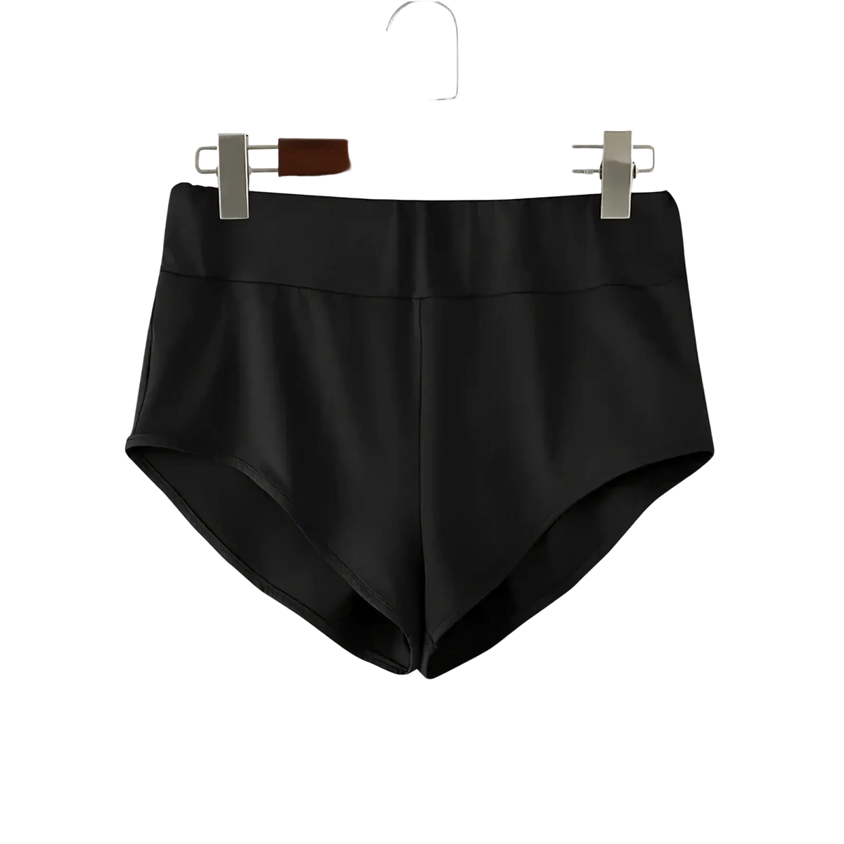 Men high waist sport briefs in black with a smooth satin finish and minimalist design for comfortable wear