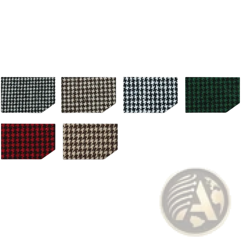 Men houndstooth slim fit double breasted suit set with six rectangular fabric swatches in varied color combinations