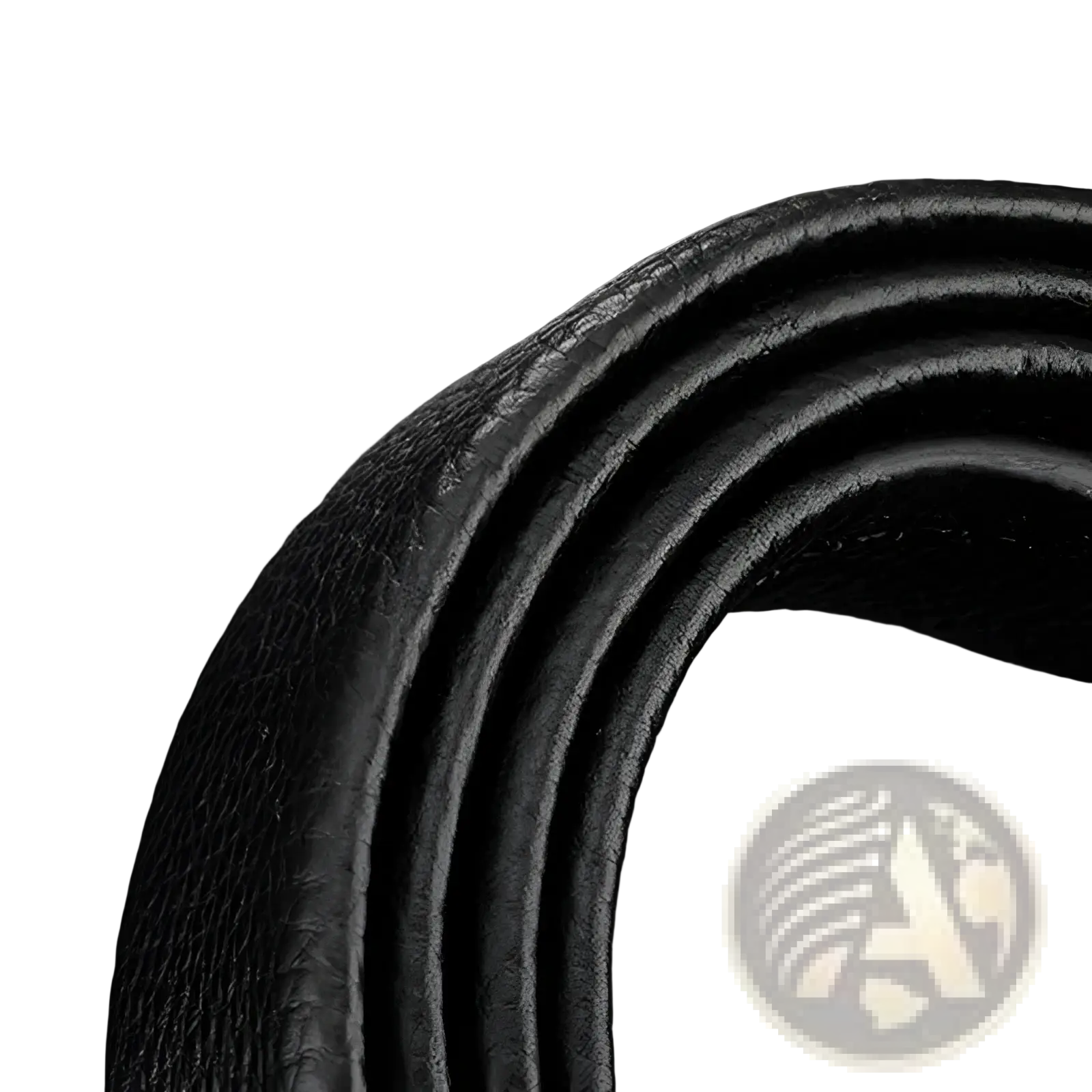 Men leather belt with automatic buckle black pu waistband featuring textured pebbled surface and visible stitching