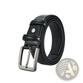 Black leather belt with silver toned metal pin buckle designed for casual wear men leather belt brown alternative