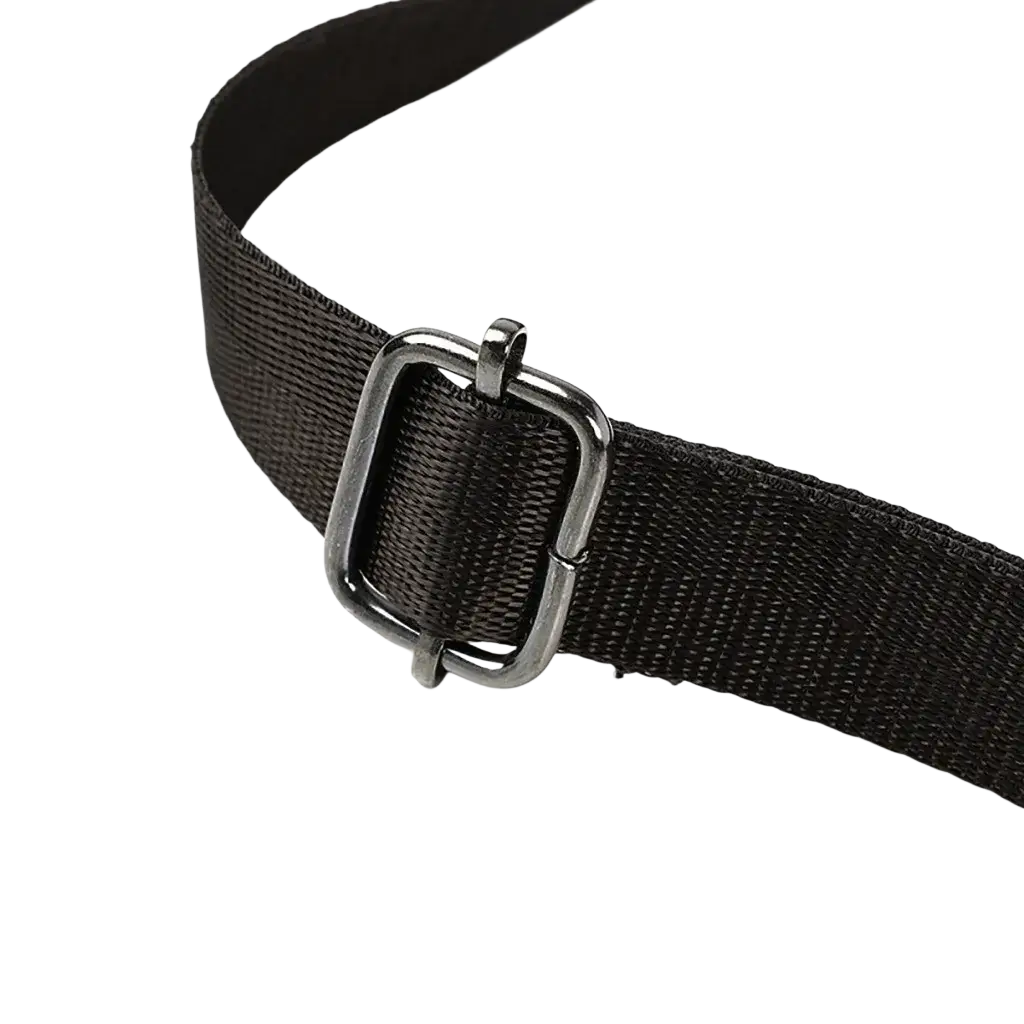 Black woven fabric belt with silver-toned buckle for men leather messenger bag and casual shoulder bags