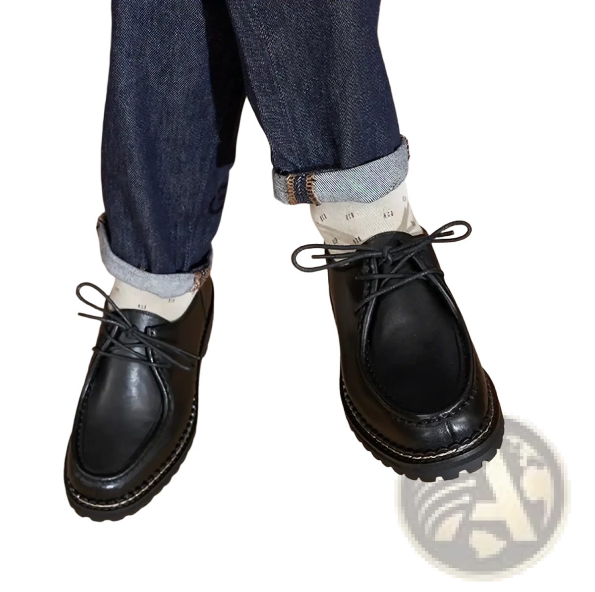 Men leather oxford dress shoes in black leather with lace-up closure and chunky sole for formal wear