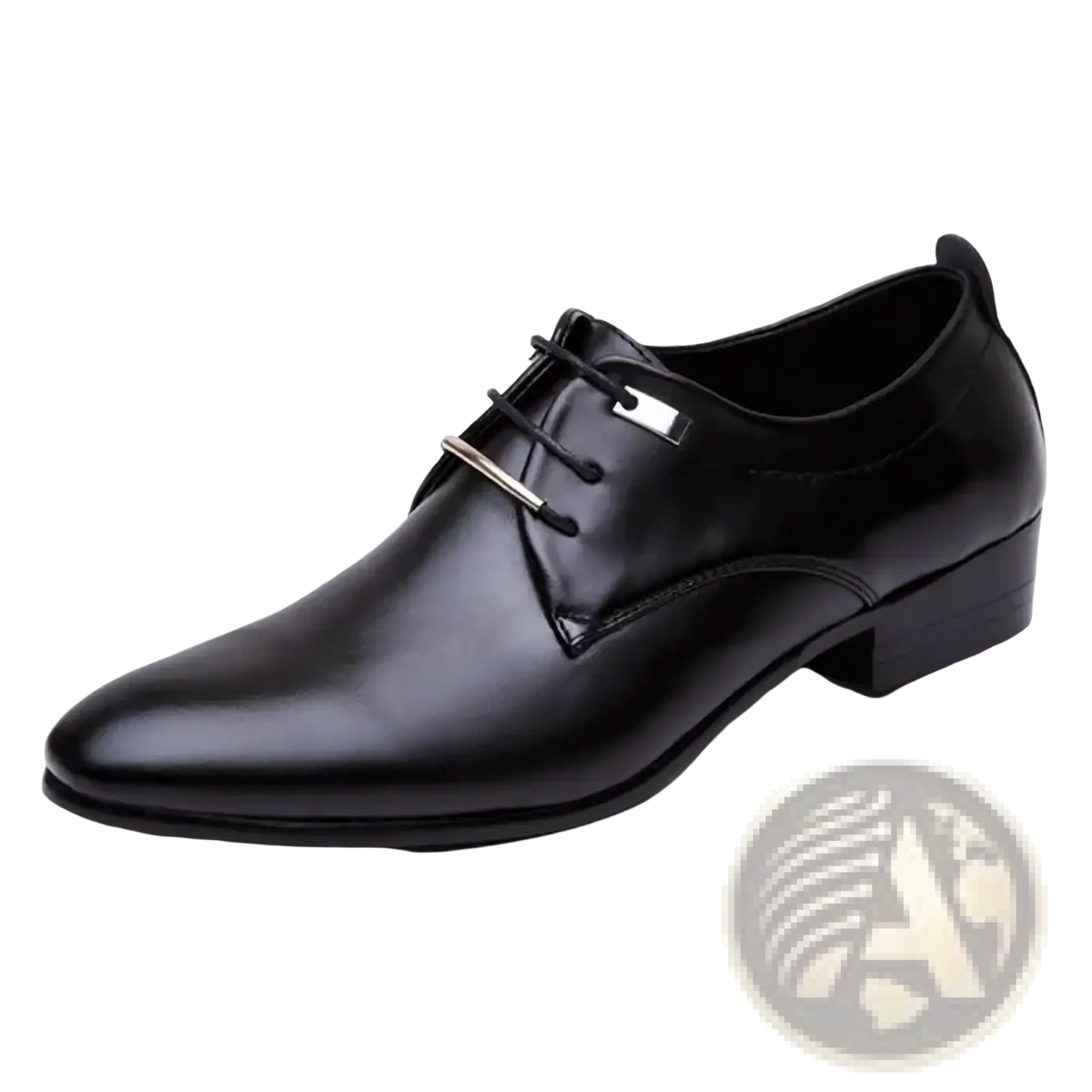 Men leather oxford formal dress shoes black huajuaner with polished leather finish and silver metal eyelets