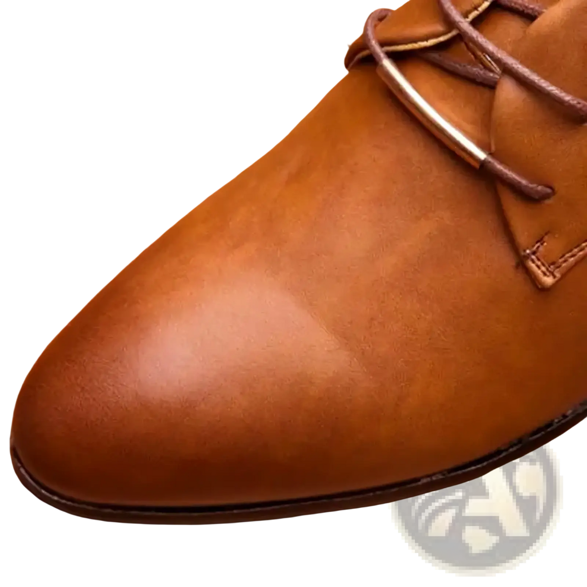 Men leather oxford formal dress shoes in brown leather with tan laces and metallic eyelet by huajuaner