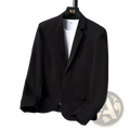 Black linen casual blazer with sleek modern design and subtle texture lightweight men suit jacket